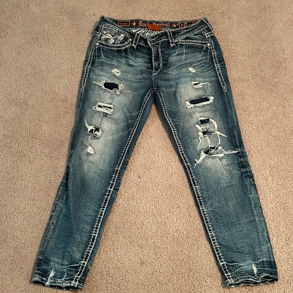 Rock revival size 31 ankle skinny jeans
